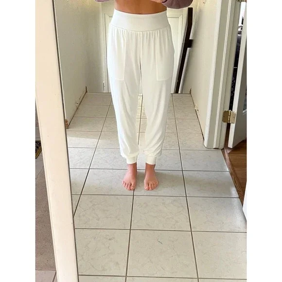 Cinq a Sept 5a7 Jogger Dress Pants XS High Waist Sheer Lined Off White $265